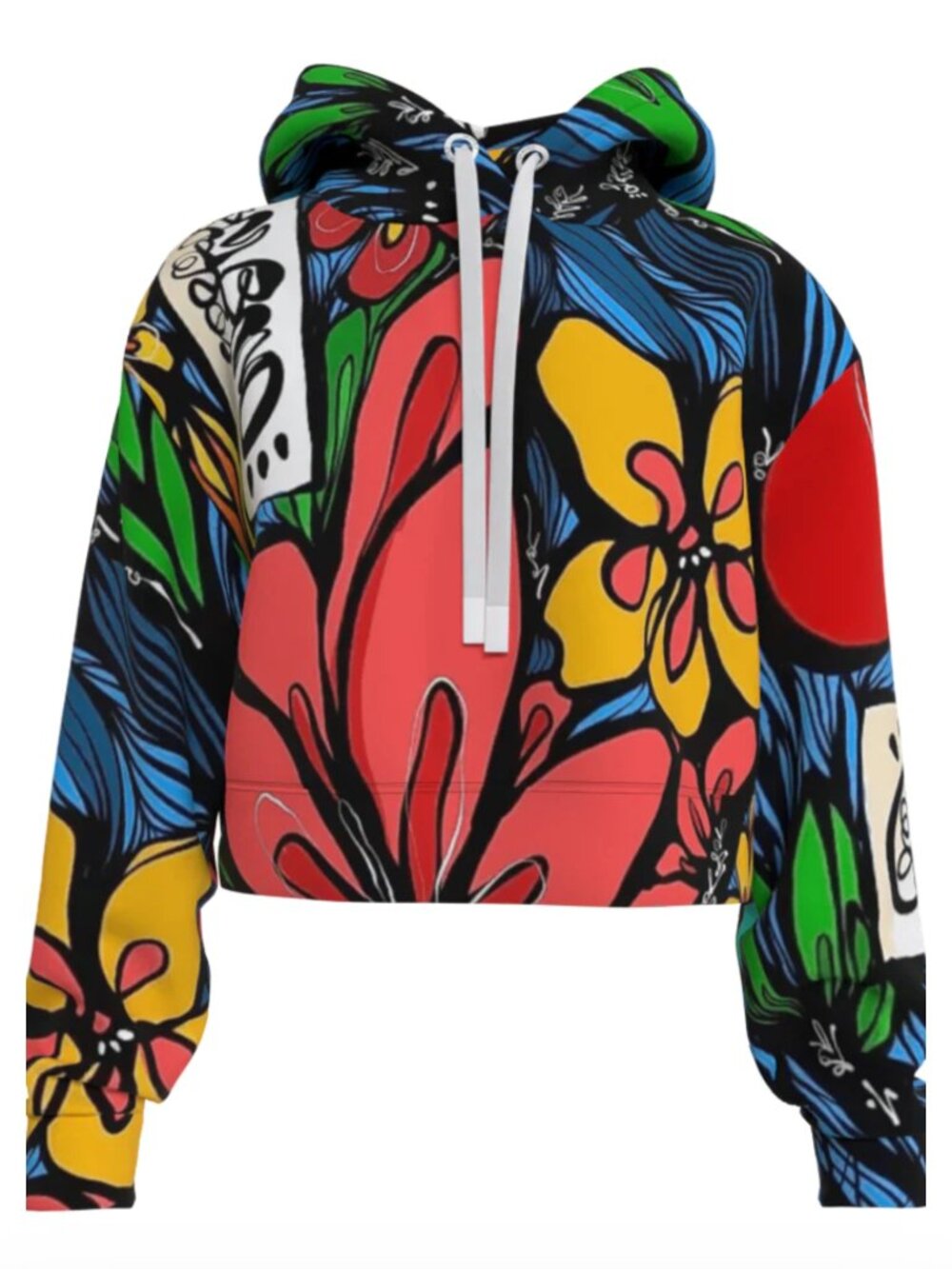 Sabet. love FLORA LOVE CROP HOODIEFLORA LOVE CROP HOODIE